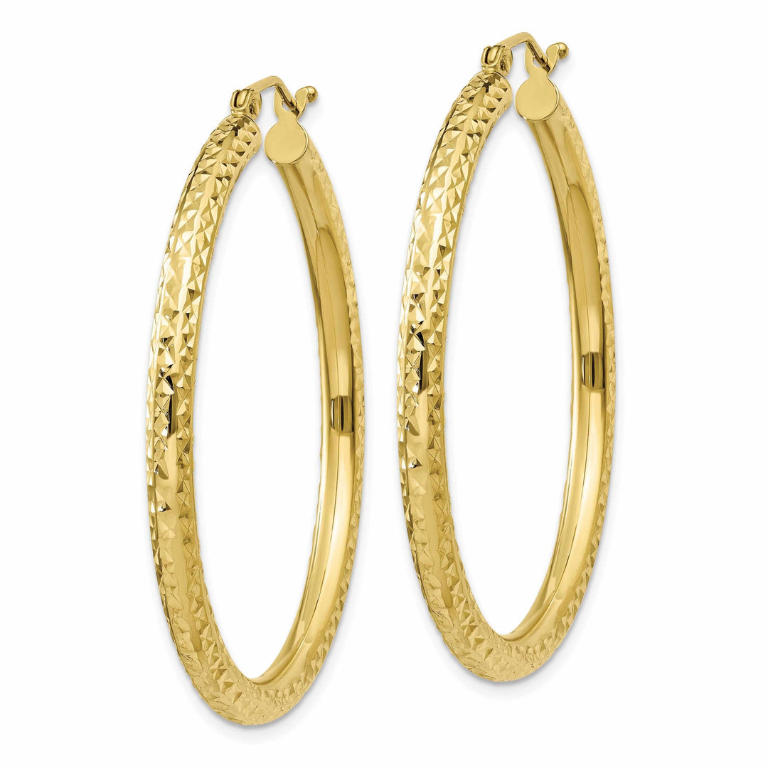 Lovely Rita's Earrings 10k Yellow Gold 3MM Polished Round Hoop Earrings