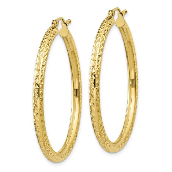 Lovely Rita's Earrings 10k Yellow Gold 3MM Polished Round Hoop Earrings