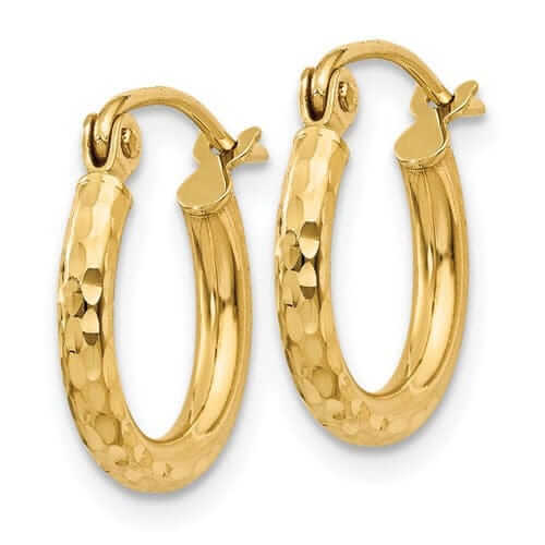 Lovely Rita's Earrings 10k Yellow Gold 3MM Polished Round Hoop Earrings