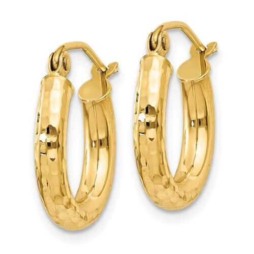 Lovely Rita's Earrings 10k Yellow Gold 3MM Polished Round Hoop Earrings