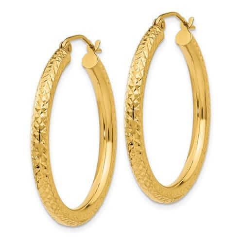 Lovely Rita's Earrings 10k Yellow Gold 3MM Polished Round Hoop Earrings
