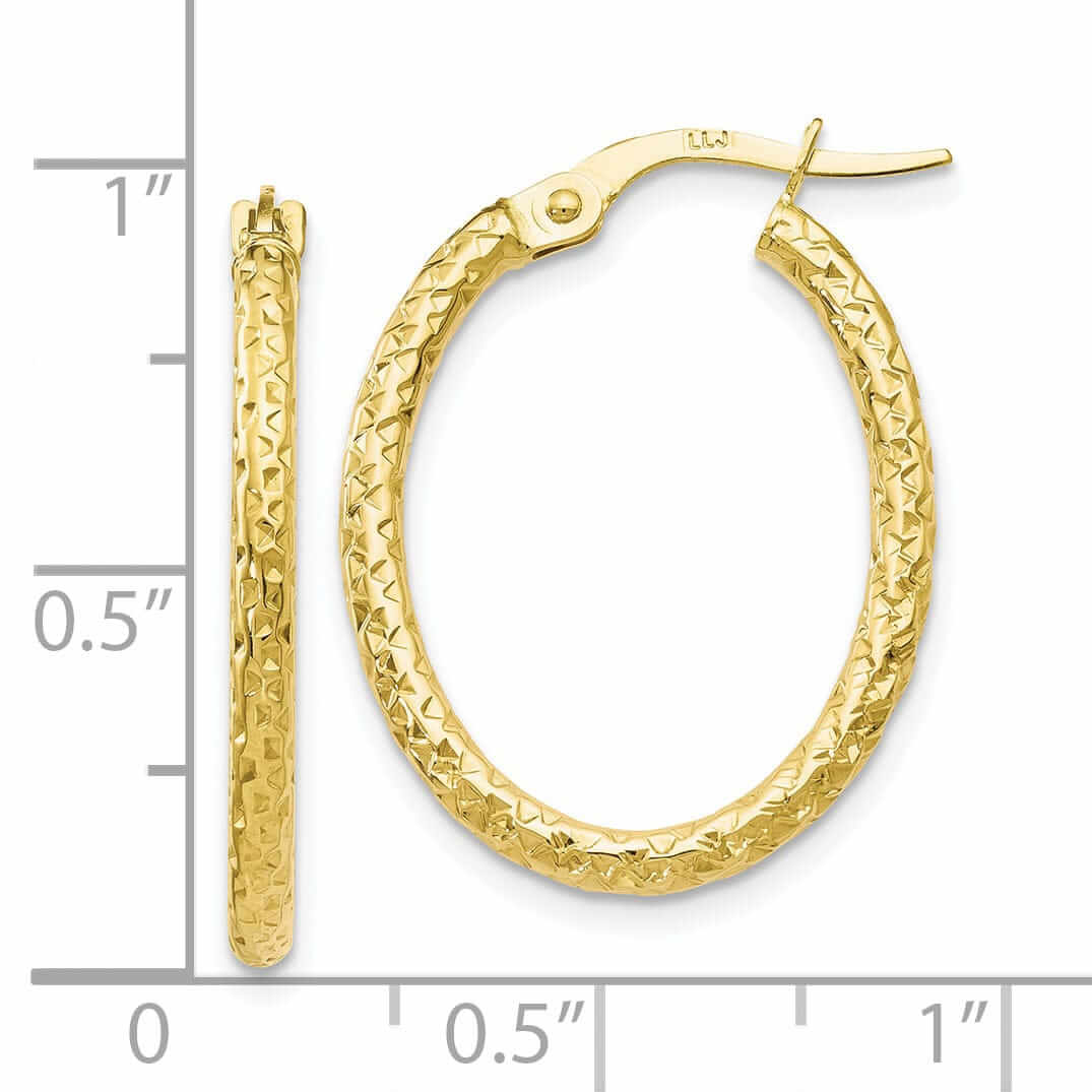 Lovely Rita's Earrings 10k Yellow Gold D.C Oval Hoop Earrings