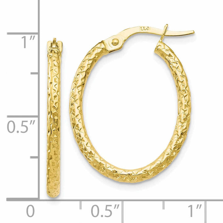 Lovely Rita's Earrings 10k Yellow Gold D.C Oval Hoop Earrings