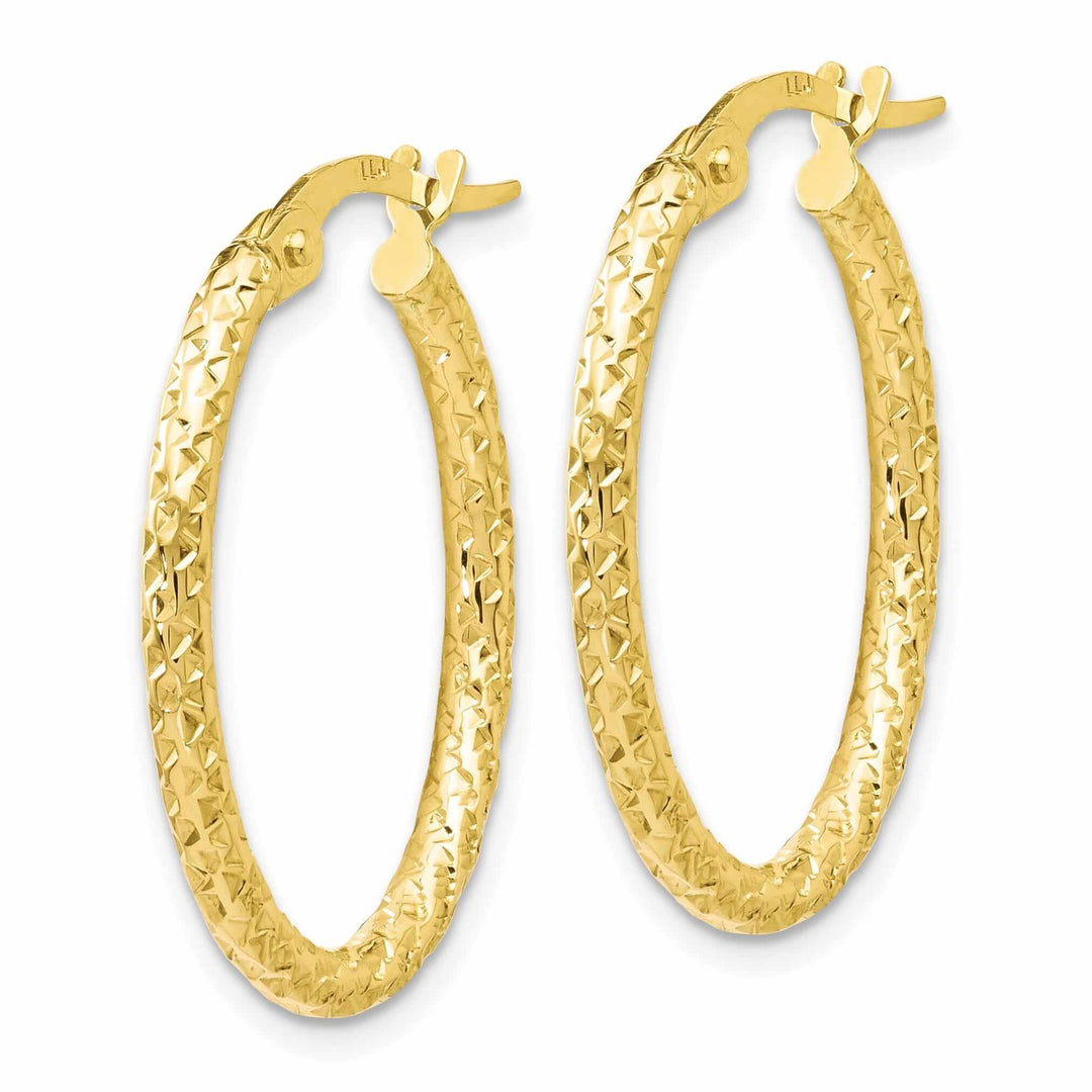 Lovely Rita's Earrings 10k Yellow Gold D.C Oval Hoop Earrings