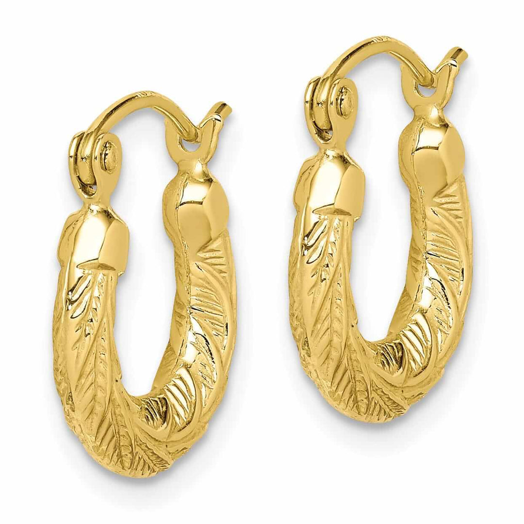 Lovely Rita's Earrings 10k Yellow Gold Hinged post Fancy Hoop Earrings