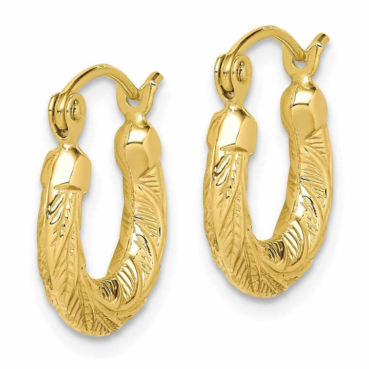 Lovely Rita's Earrings 10k Yellow Gold Hinged post Fancy Hoop Earrings