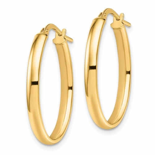 Lovely Rita's Earrings 10k Yellow Gold Oval Hoop Earrings