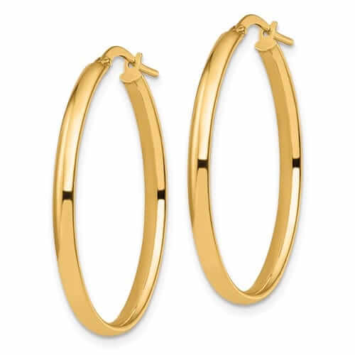 Lovely Rita's Earrings 10k Yellow Gold Oval Hoop Earrings