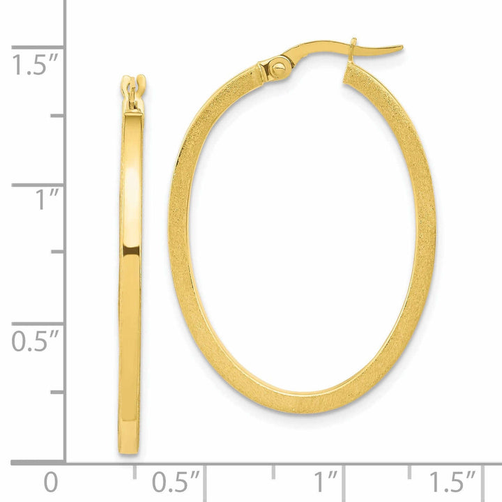 Lovely Rita's Earrings 10k Yellow Gold Oval Hoop Earrings