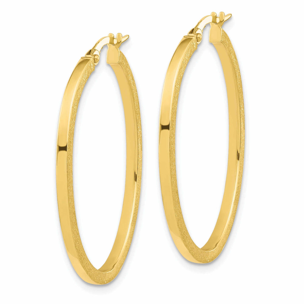 Lovely Rita's Earrings 10k Yellow Gold Oval Hoop Earrings