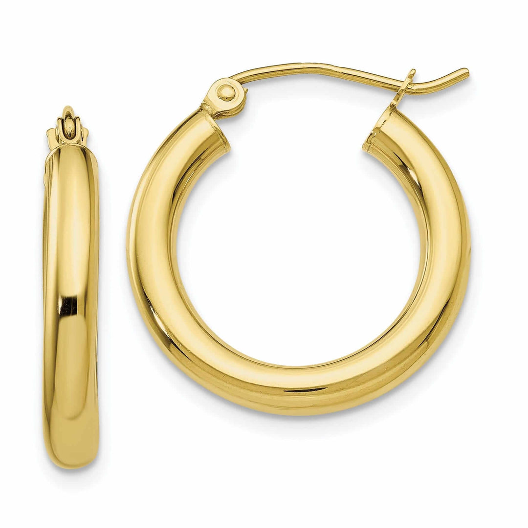 Lovely Rita's Earrings 10k Yellow Gold Polish 3MM Wide Round Hoop Earring