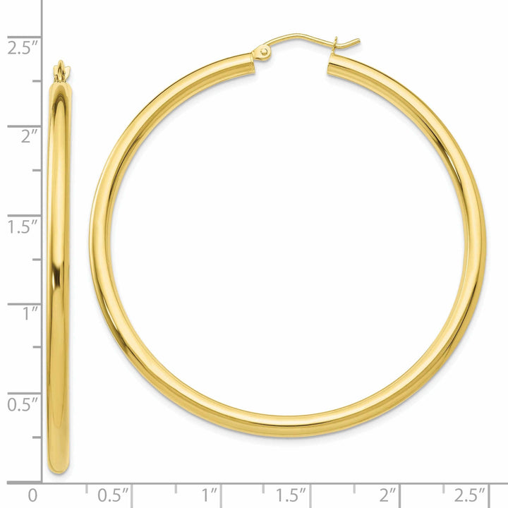 Lovely Rita's Earrings 10k Yellow Gold Polish 3MM Wide Round Hoop Earring