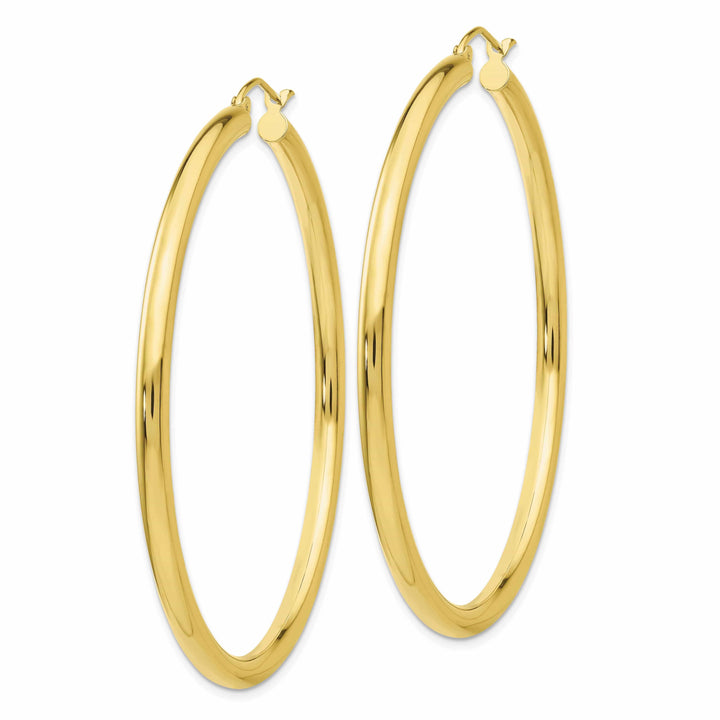 Lovely Rita's Earrings 10k Yellow Gold Polish 3MM Wide Round Hoop Earring