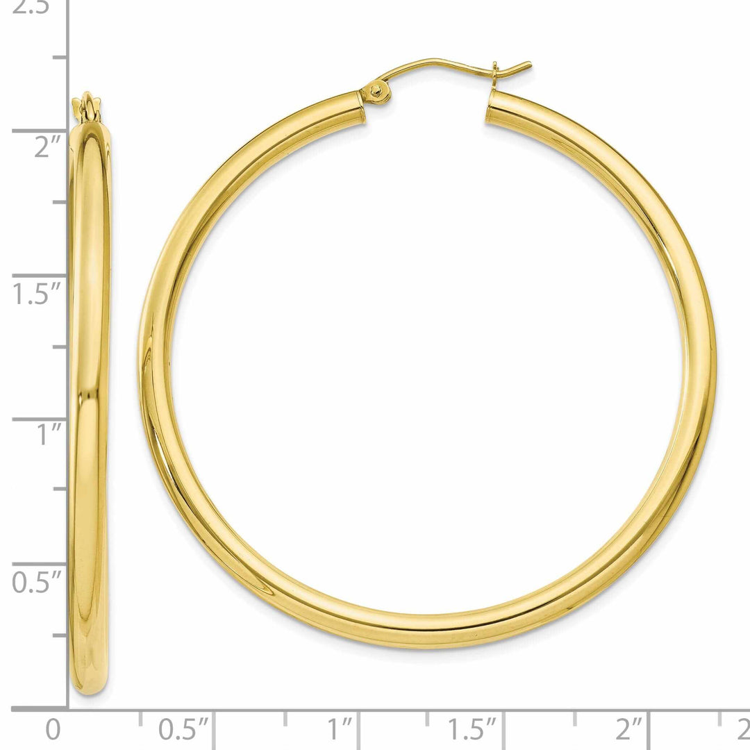 Lovely Rita's Earrings 10k Yellow Gold Polish 3MM Wide Round Hoop Earring