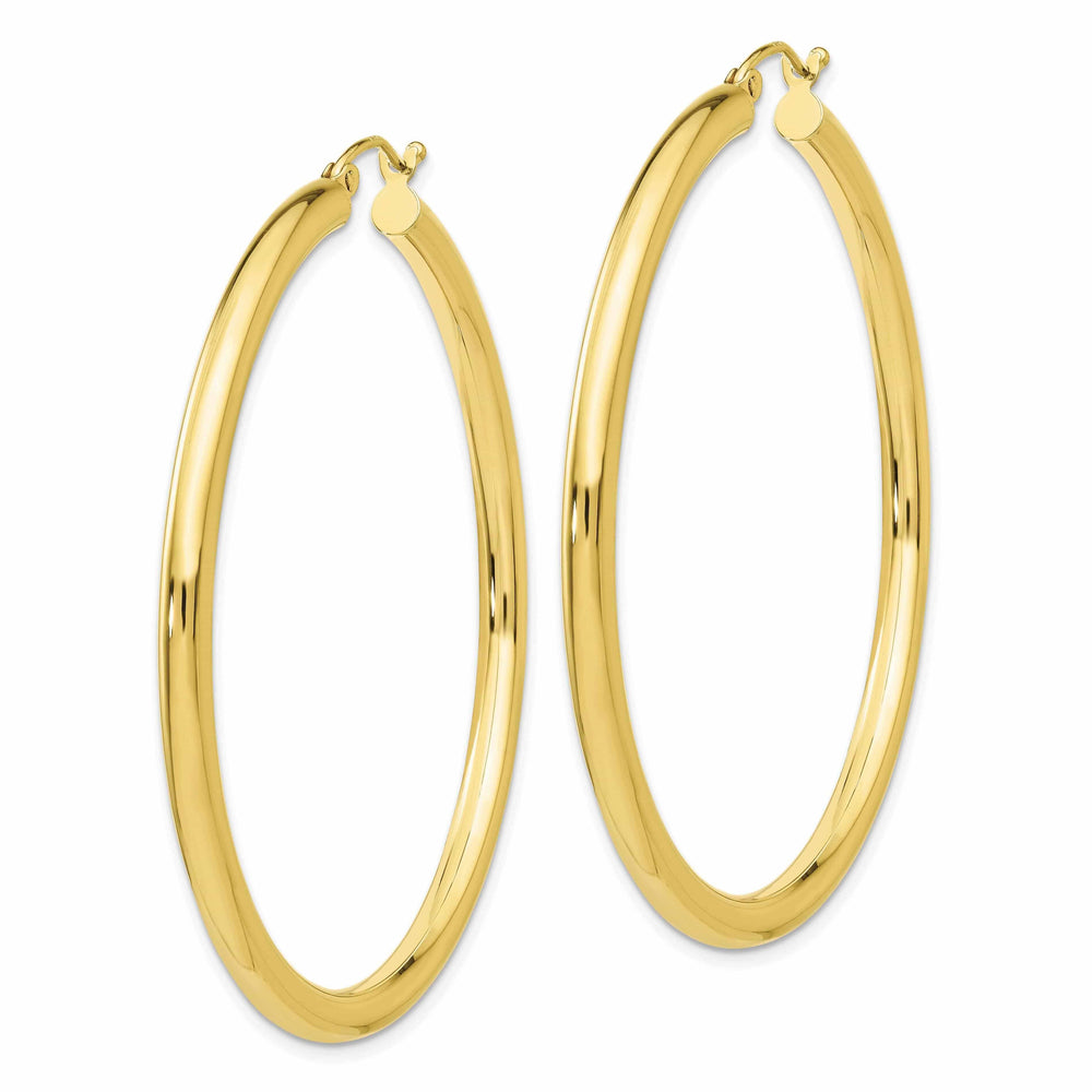 Lovely Rita's Earrings 10k Yellow Gold Polish 3MM Wide Round Hoop Earring