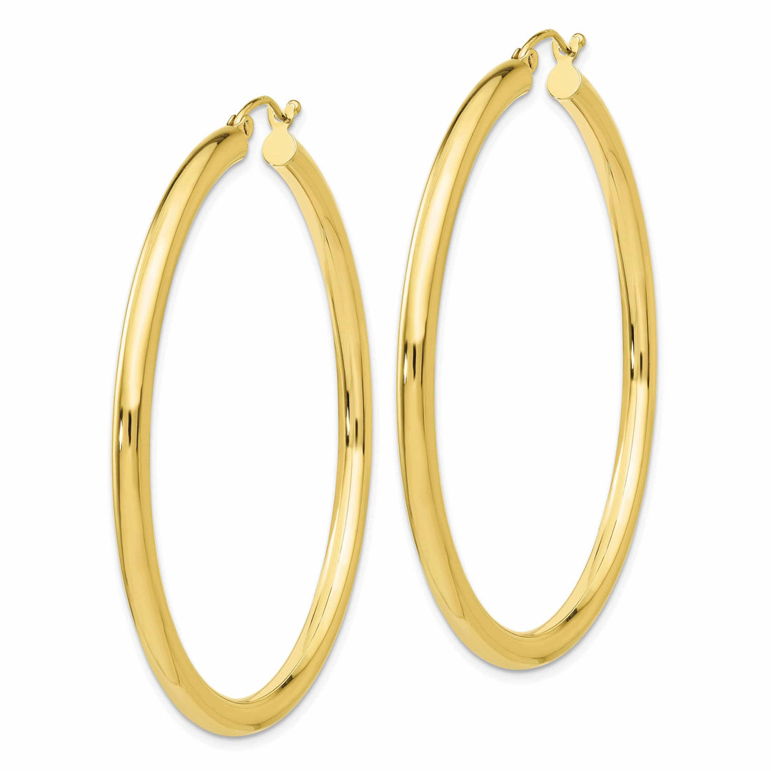 Lovely Rita's Earrings 10k Yellow Gold Polish 3MM Wide Round Hoop Earring