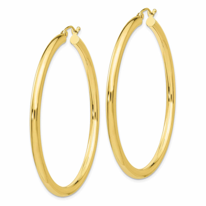 Lovely Rita's Earrings 10k Yellow Gold Polish 3MM Wide Round Hoop Earring