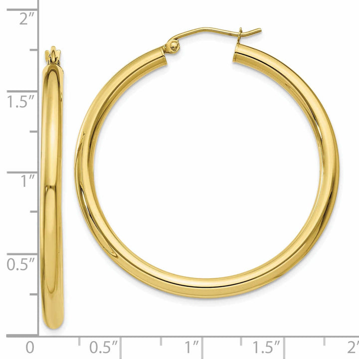 Lovely Rita's Earrings 10k Yellow Gold Polish 3MM Wide Round Hoop Earring