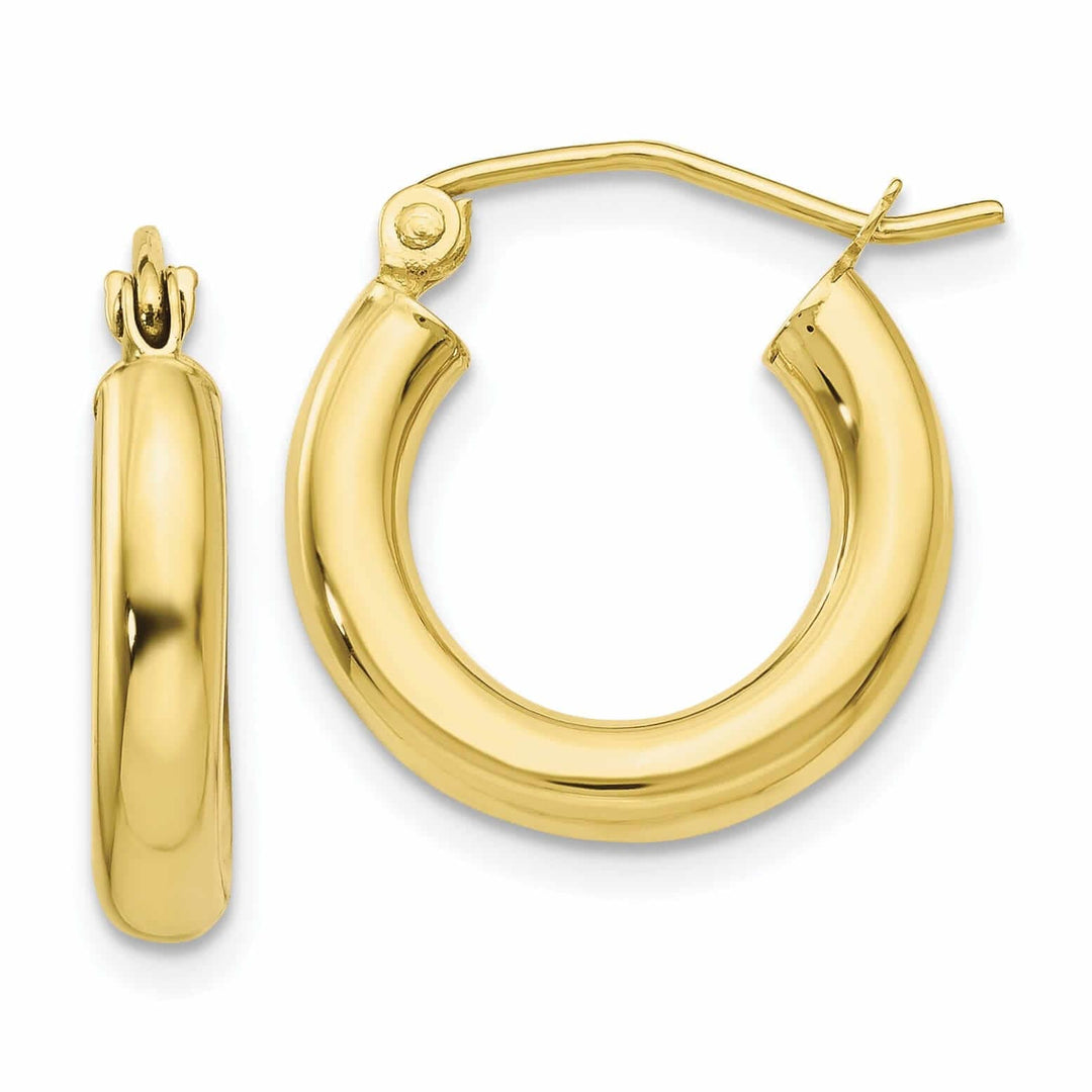 Lovely Rita's Earrings 10k Yellow Gold Polish 3MM Wide Round Hoop Earring