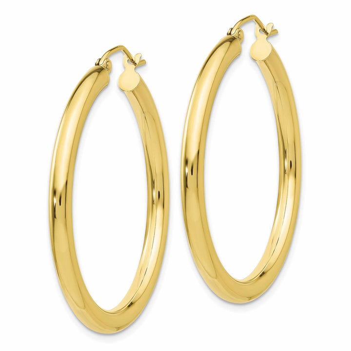 Lovely Rita's Earrings 10k Yellow Gold Polish 3MM Wide Round Hoop Earring