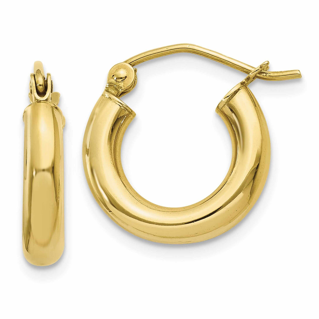 Lovely Rita's Earrings 10k Yellow Gold Polish 3MM Wide Round Hoop Earring