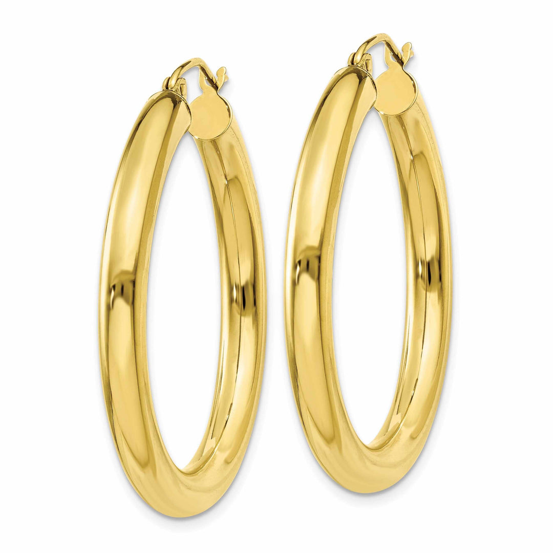Lovely Rita's Earrings 10k Yellow Gold Polish 4MM x 35MM Hoop Earrings