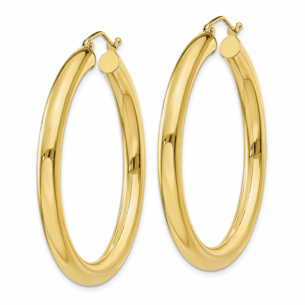 Lovely Rita's Earrings 10k Yellow Gold Polish 4MM x 40MM Hoop Earring