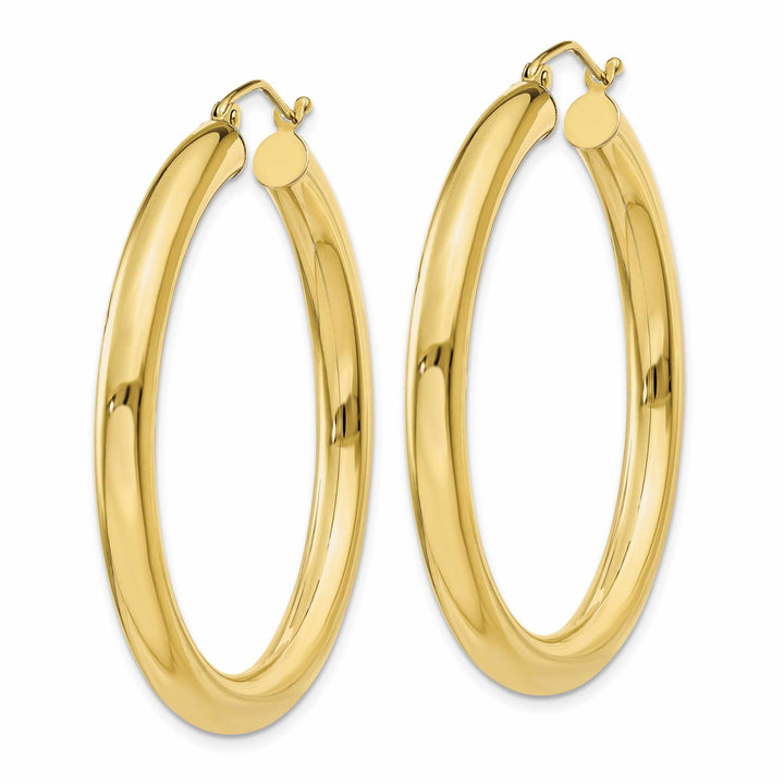 Lovely Rita's Earrings 10k Yellow Gold Polish 4MM x 40MM Hoop Earring