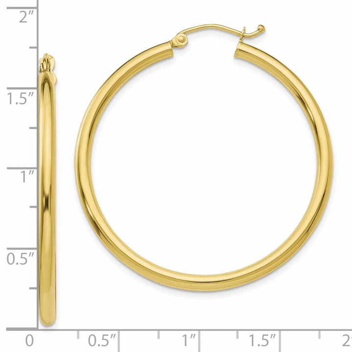 Lovely Rita's Earrings 10k Yellow Gold Polished 2.5MM Hollow Hoop Earring