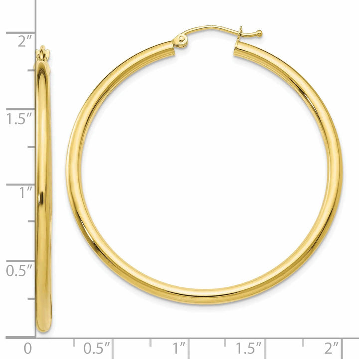 Lovely Rita's Earrings 10k Yellow Gold Polished 2.5MM Round Hoop Earrings