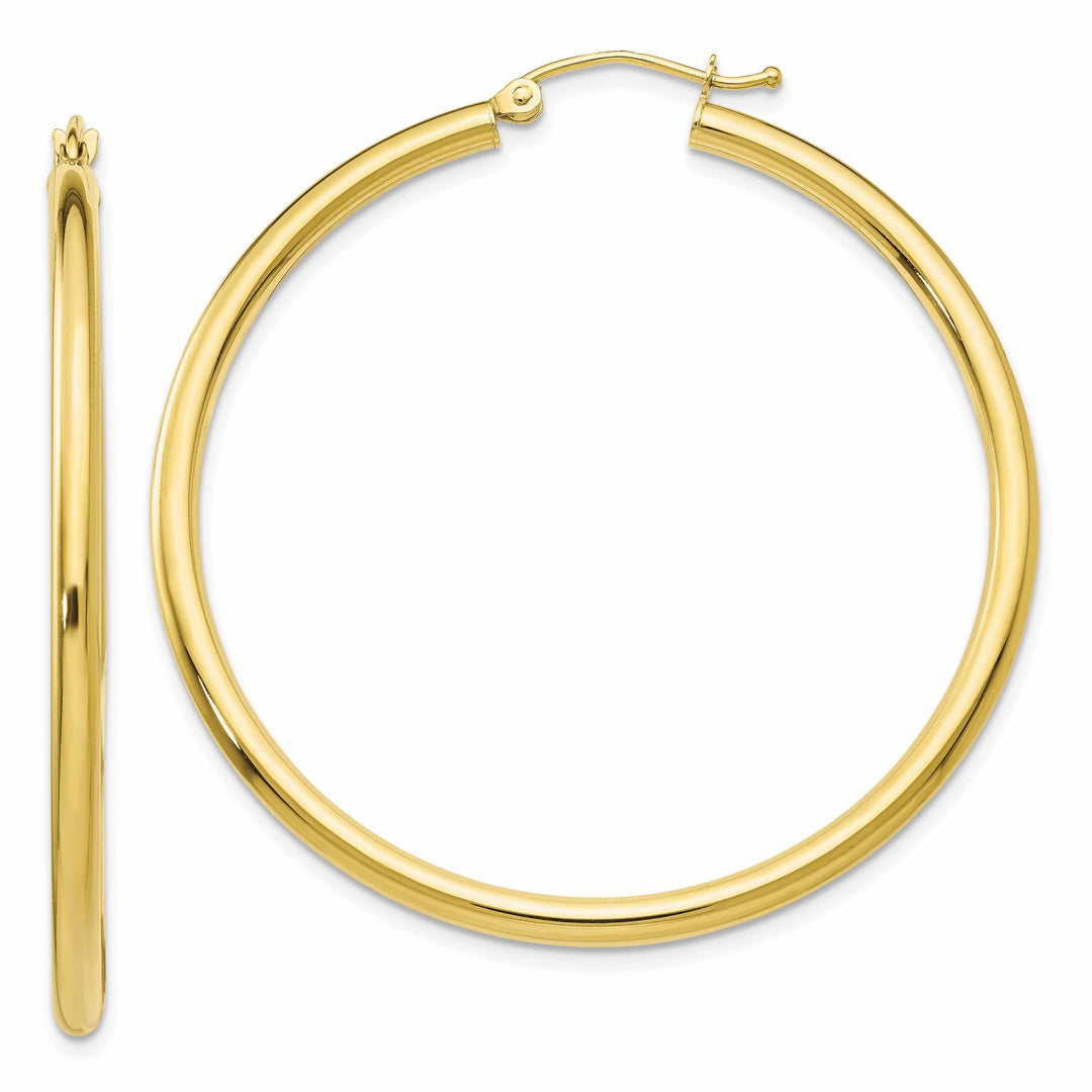 Lovely Rita's Earrings 10k Yellow Gold Polished 2.5MM Round Hoop Earrings