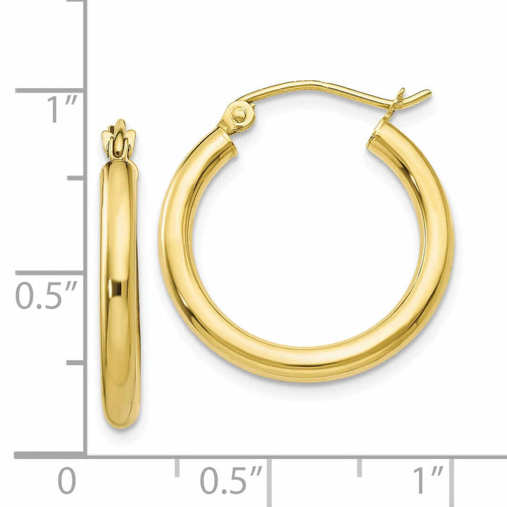 Lovely Rita's Earrings 10k Yellow Gold Polished 2.5MM Round Hoop Earrings