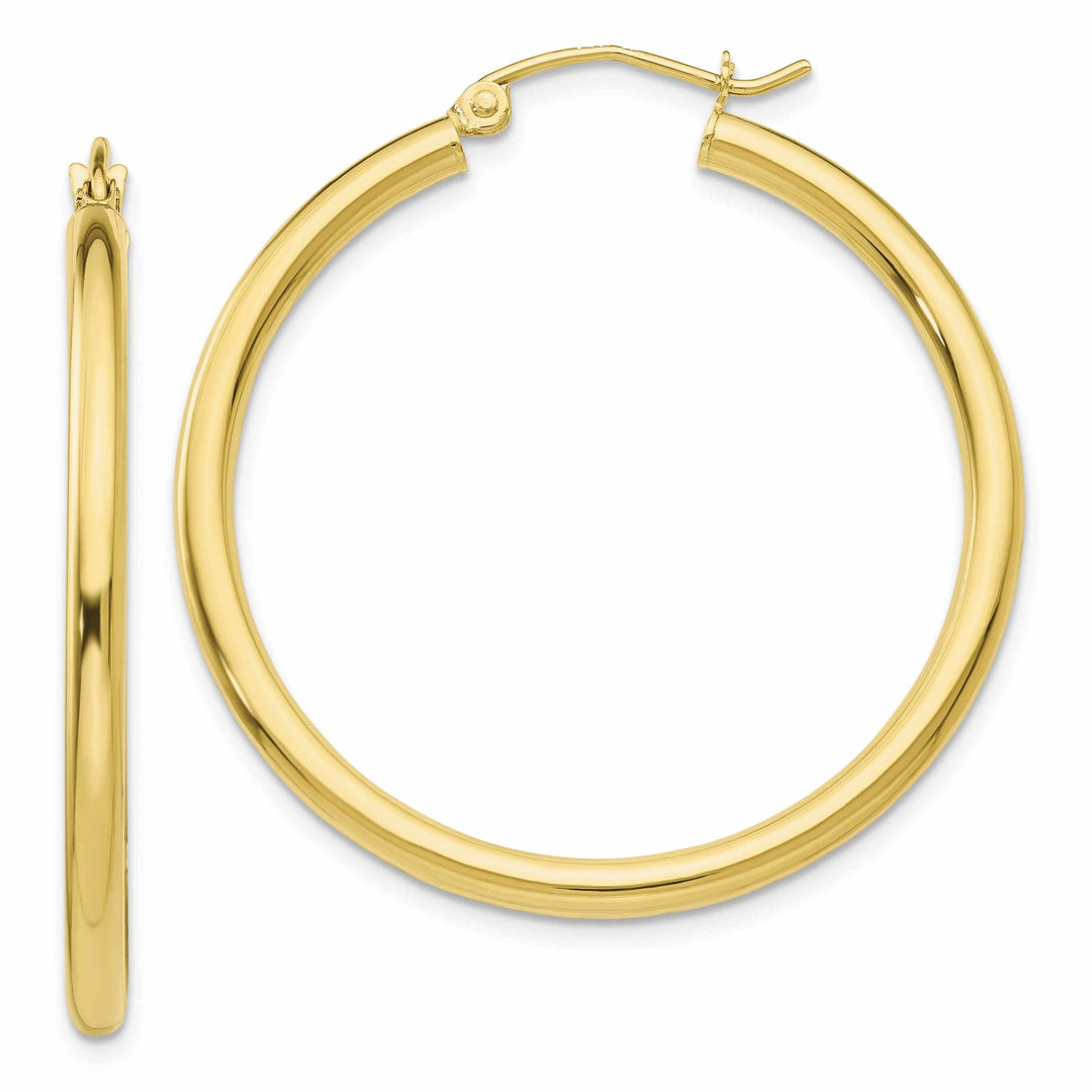Lovely Rita's Earrings 10k Yellow Gold Polished 2.5MM Round Hoop Earrings