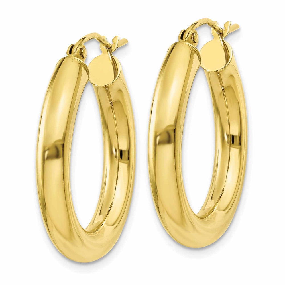 Lovely Rita's Earrings 10k Yellow Gold Polished 4MM x 25MM Hoop Earrings