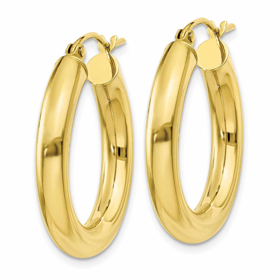 Lovely Rita's Earrings 10k Yellow Gold Polished 4MM x 25MM Hoop Earrings