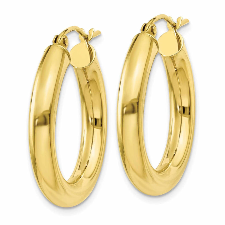 Lovely Rita's Earrings 10k Yellow Gold Polished 4MM x 25MM Hoop Earrings