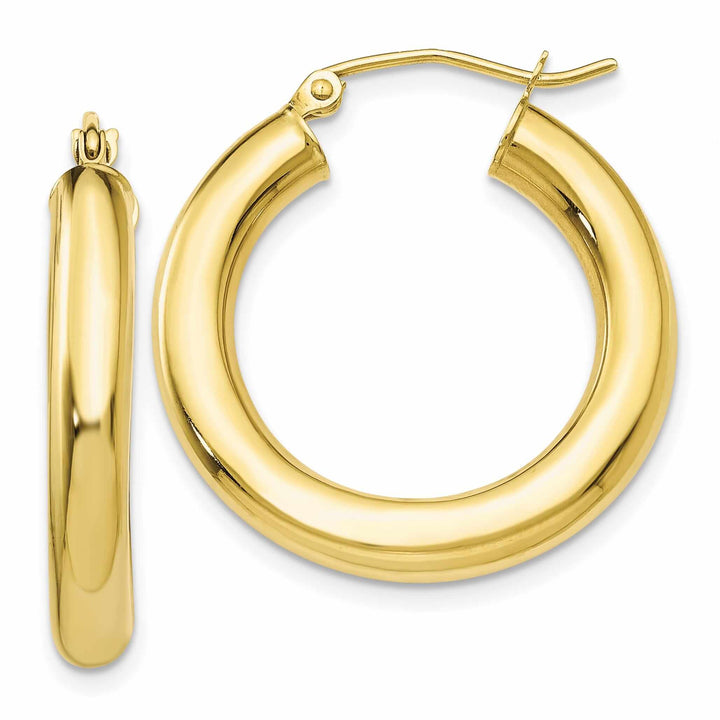 Lovely Rita's Earrings 10k Yellow Gold Polished 4MM x 25MM Hoop Earrings
