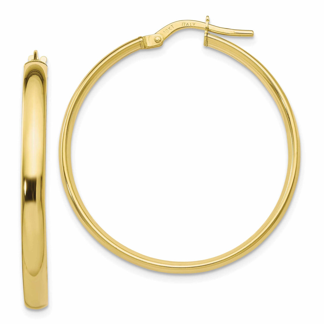 Lovely Rita's Earrings 10k Yellow Gold Polished Finish Hoop Earrings