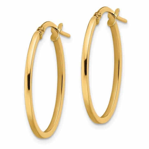 Lovely Rita's Earrings 10k Yellow Gold Polished Oval Hoop Earrings