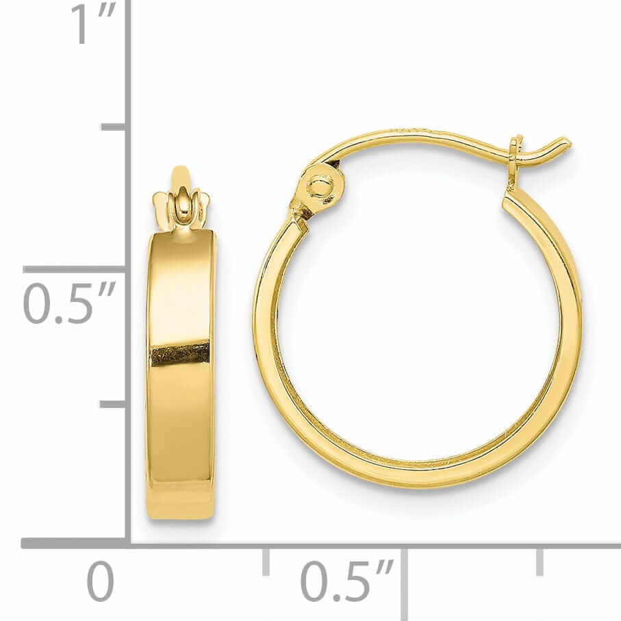 Lovely Rita's Earrings 10k Yellow Gold Polished Square Tube Hoop Earrings