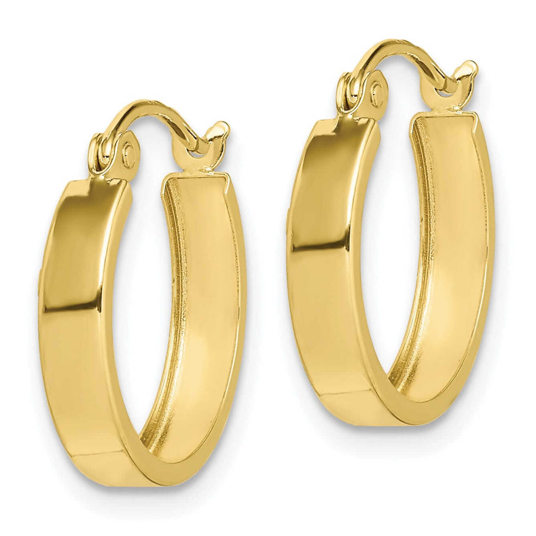 Lovely Rita's Earrings 10k Yellow Gold Polished Square Tube Hoop Earrings