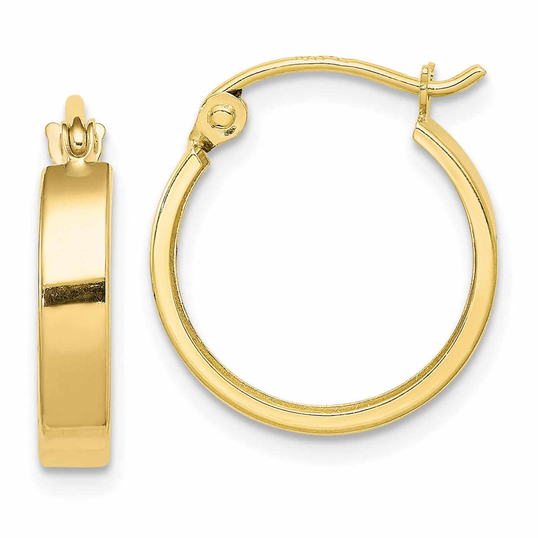 Lovely Rita's Earrings 10k Yellow Gold Polished Square Tube Hoop Earrings