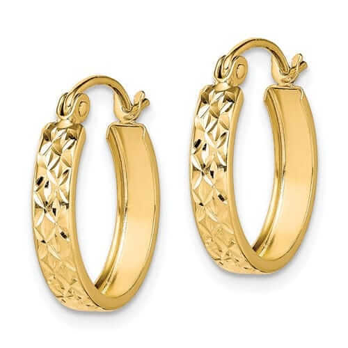 Lovely Rita's Earrings 10k Yellow Gold Polished Square Tube Hoop Earrings