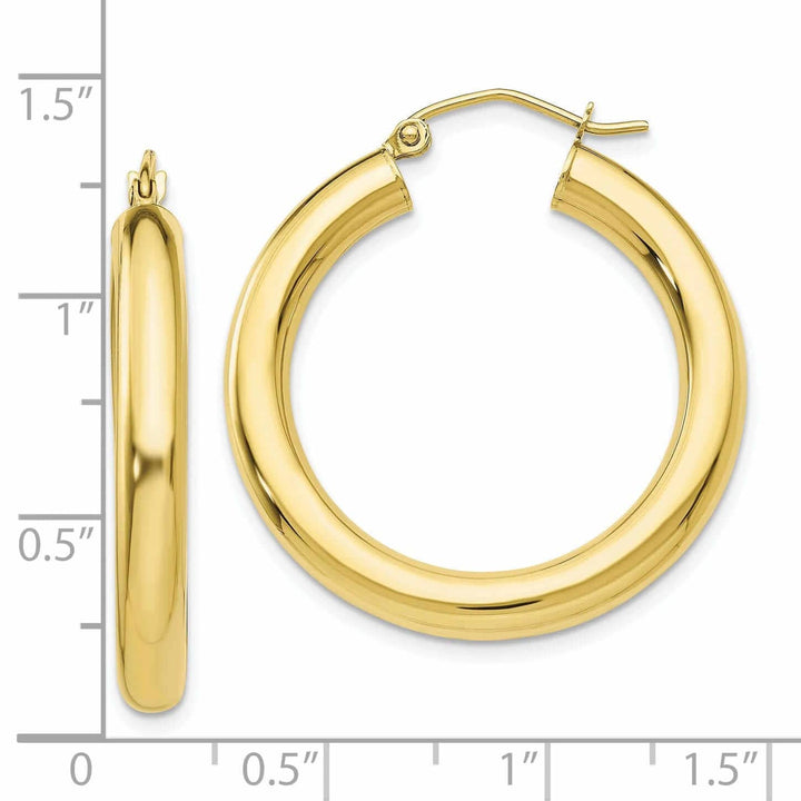 Lovely Rita's Earrings 10k Yellow Gold Polished Tube Hoop Earrings