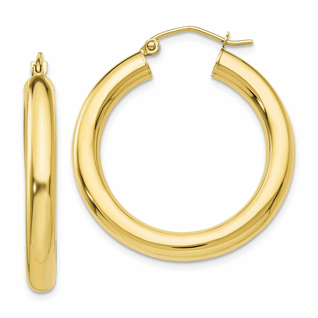Lovely Rita's Earrings 10k Yellow Gold Polished Tube Hoop Earrings