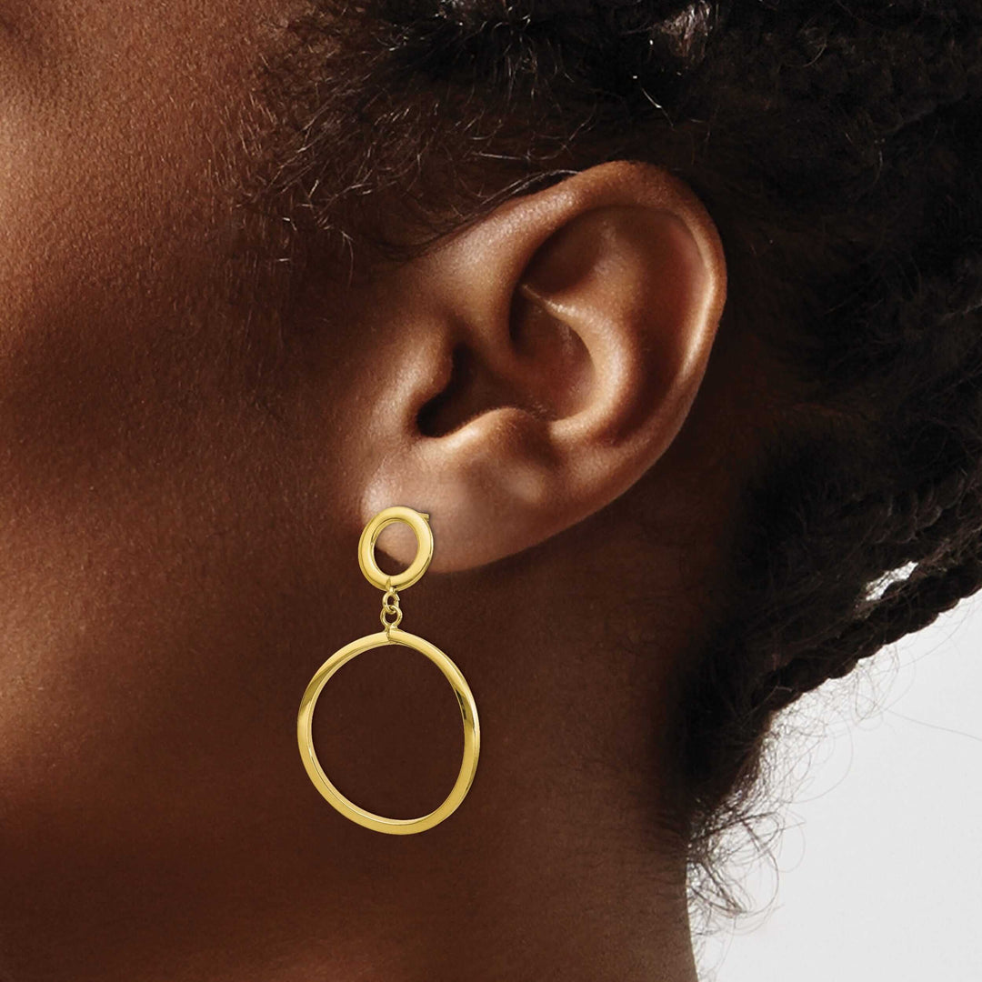 Lovely Rita's Earrings 10k Yellow Gold Round Dangle Post Earrings