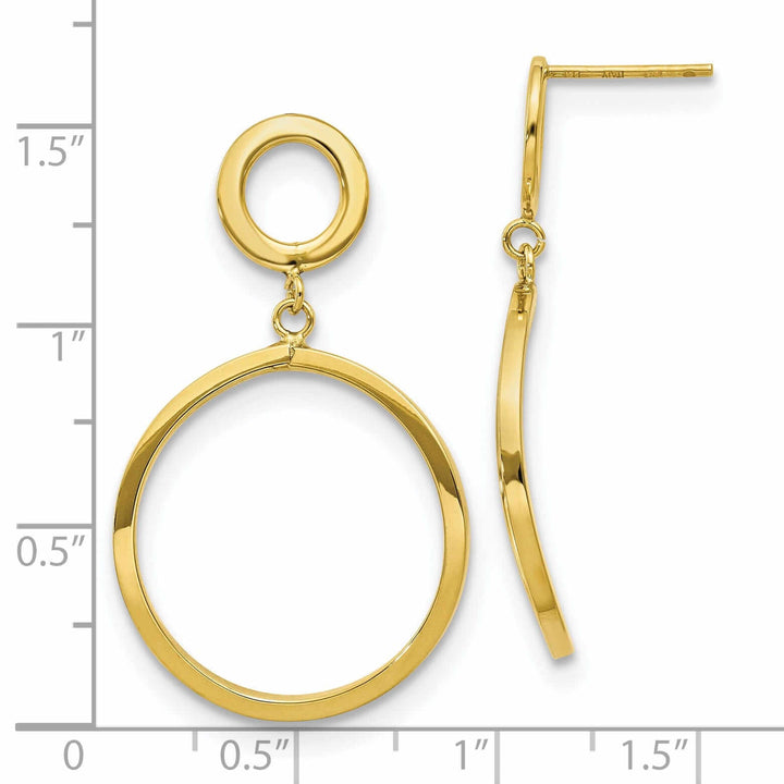 Lovely Rita's Earrings 10k Yellow Gold Round Dangle Post Earrings