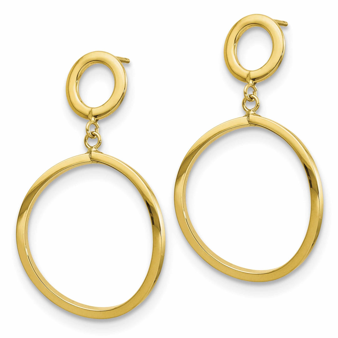 Lovely Rita's Earrings 10k Yellow Gold Round Dangle Post Earrings