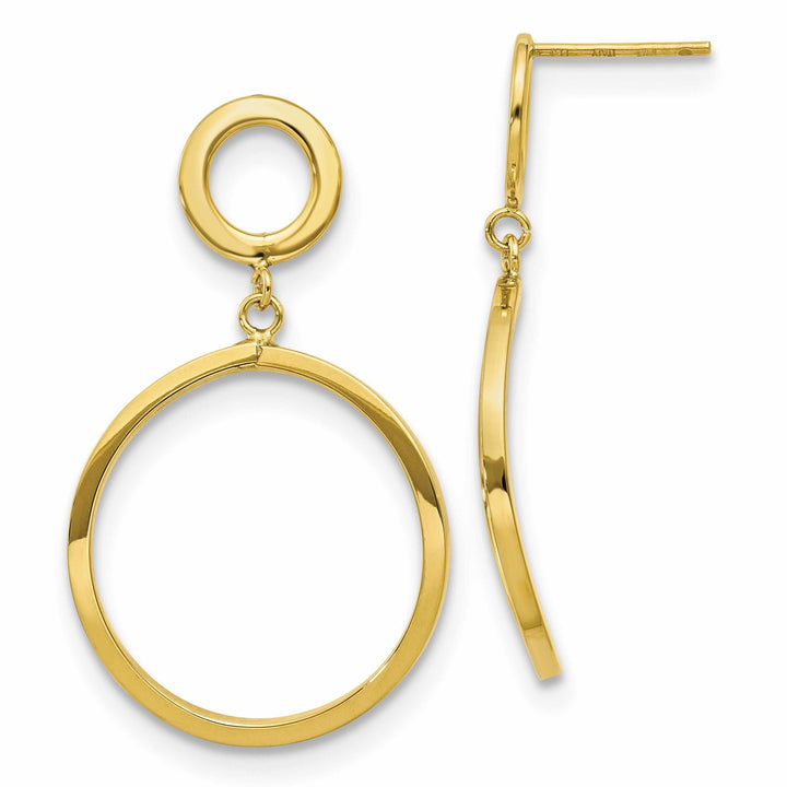 Lovely Rita's Earrings 10k Yellow Gold Round Dangle Post Earrings