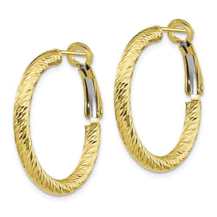 Lovely Rita's Earrings 10k Yellow Gold Round Omega Hoop Earrings
